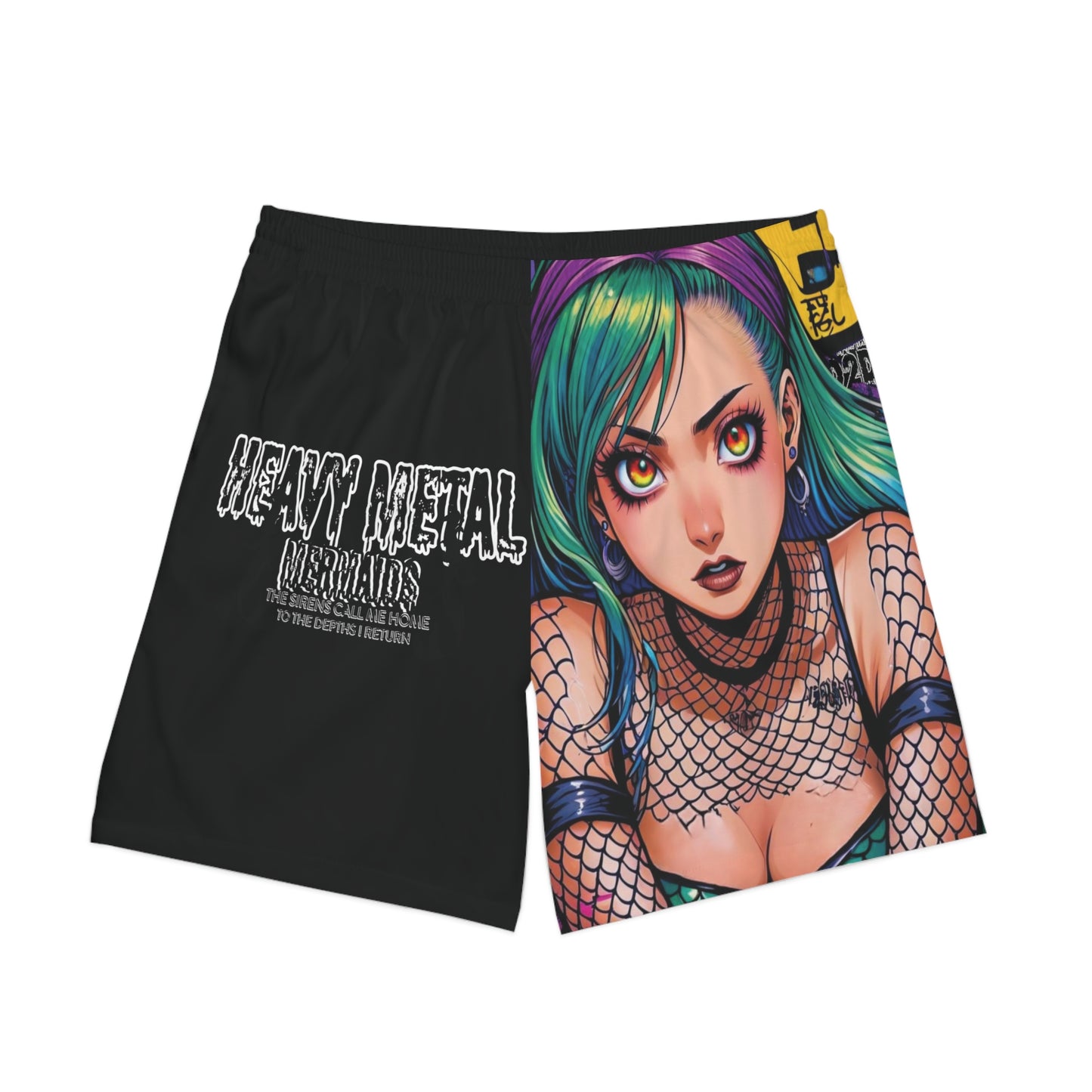 Heavy Metal Mermaid 2 - Men's Elastic Beach Shorts