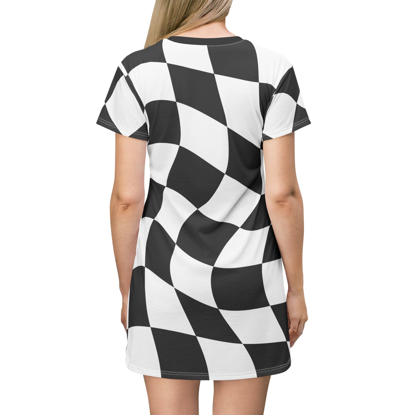 Twisted Black and White Daydream Alice T-Shirt Dress