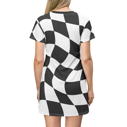 Twisted Black and White Daydream Alice T-Shirt Dress