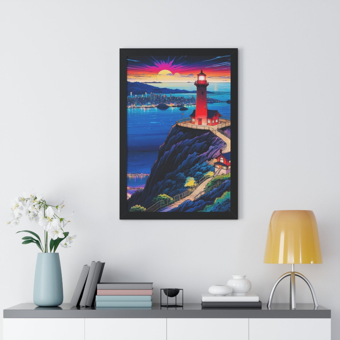 Guide Us Cliff 7 Framed Vertical Poster
