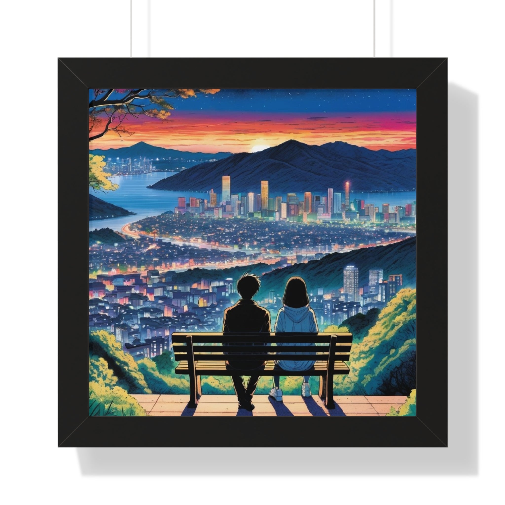 The Overlook Park Bench Framed Vertical Poster – Fated2Design