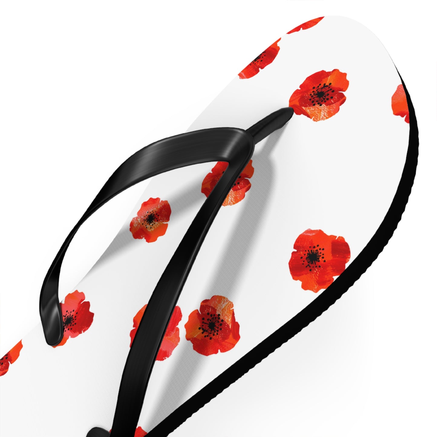 White and Red Flowers Fated MC Flip Flops
