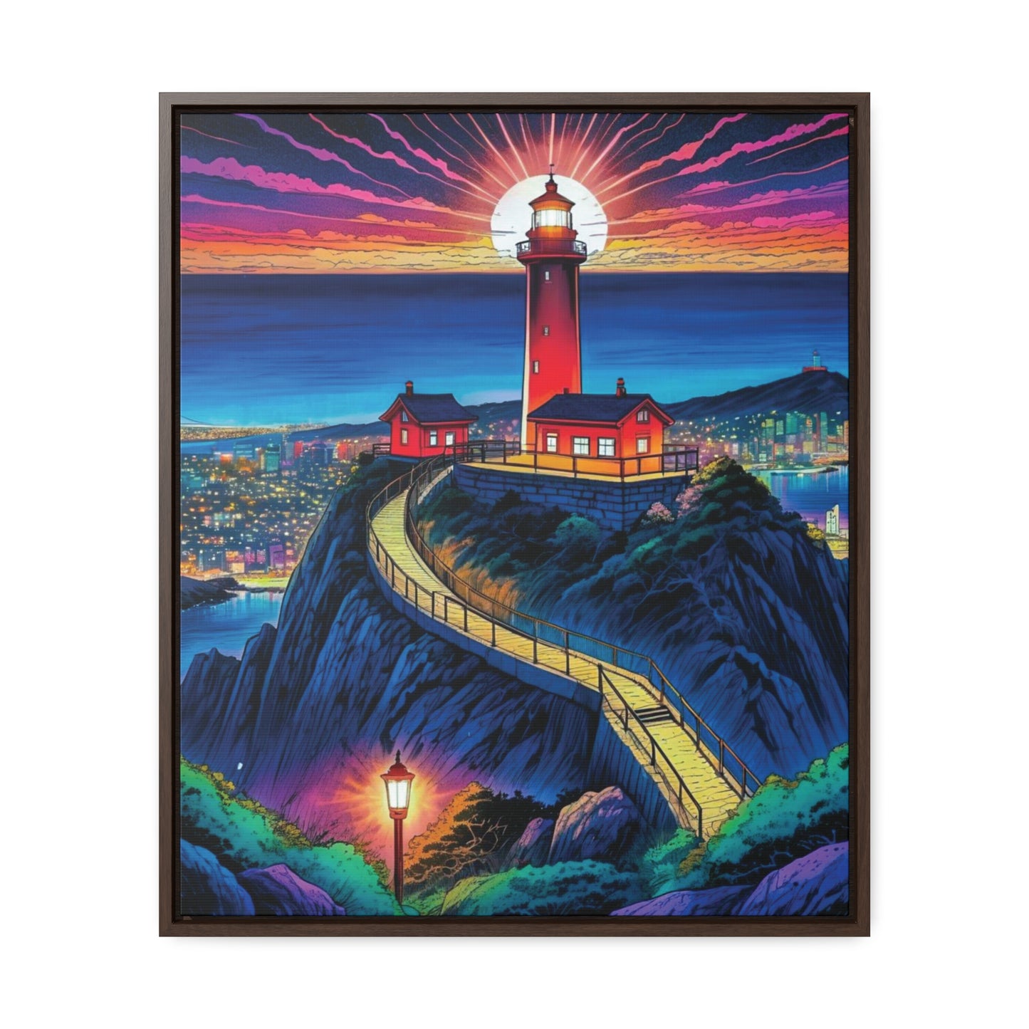 The Cliff Lighthouse 2 - Framed Wall Art