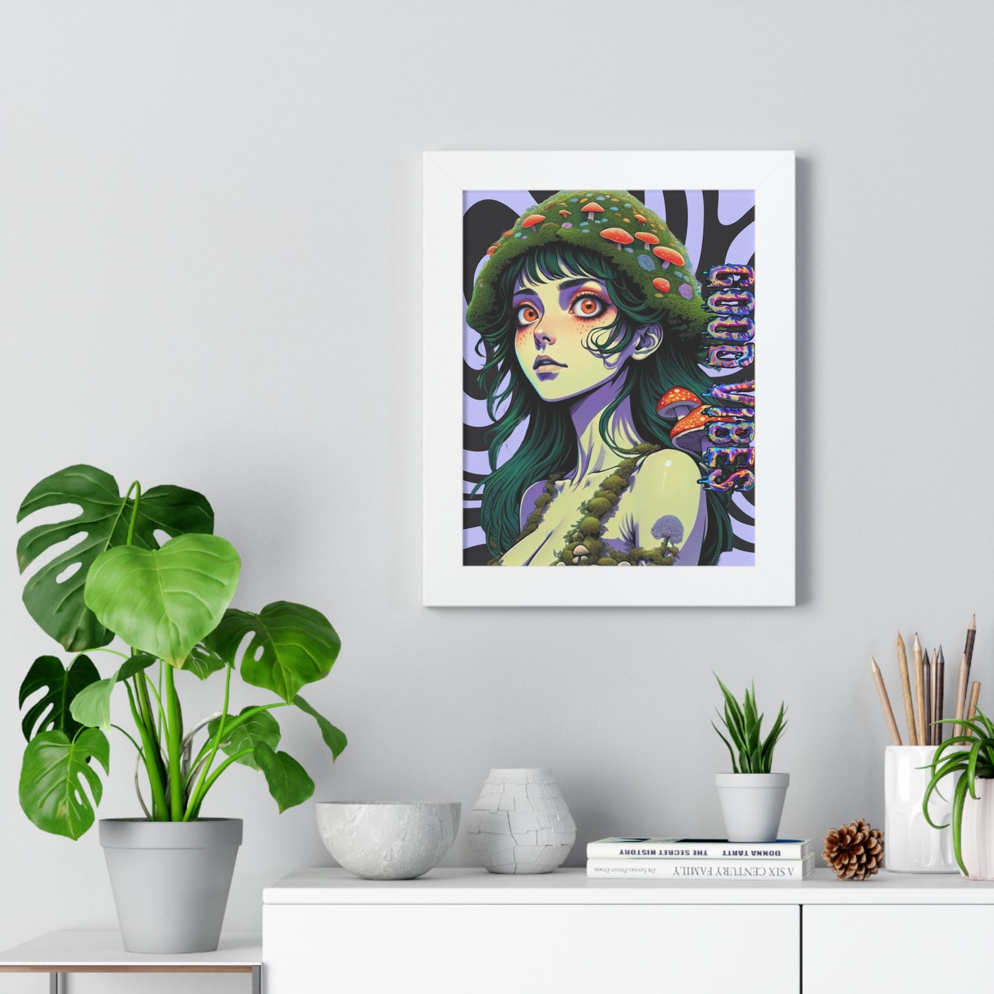 Good Vibes Mosshead - Framed Vertical Poster