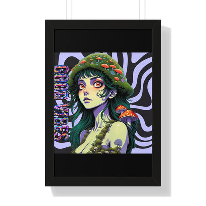 Good Vibes Mosshead - Framed Vertical Poster