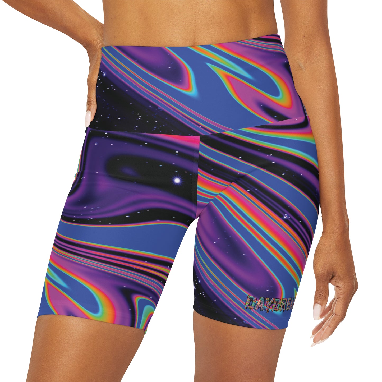Far Out Daydream Alice High Waisted Yoga Shorts