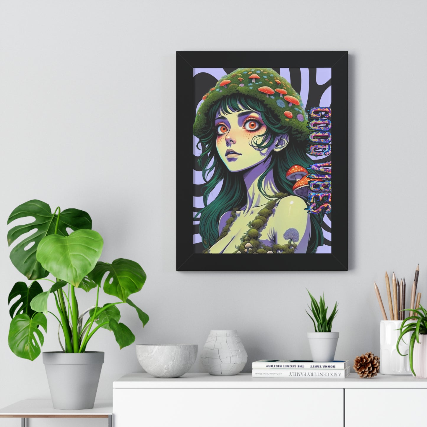 Good Vibes Mosshead - Framed Vertical Poster