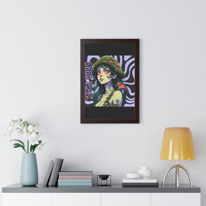 Good Vibes Mosshead - Framed Vertical Poster