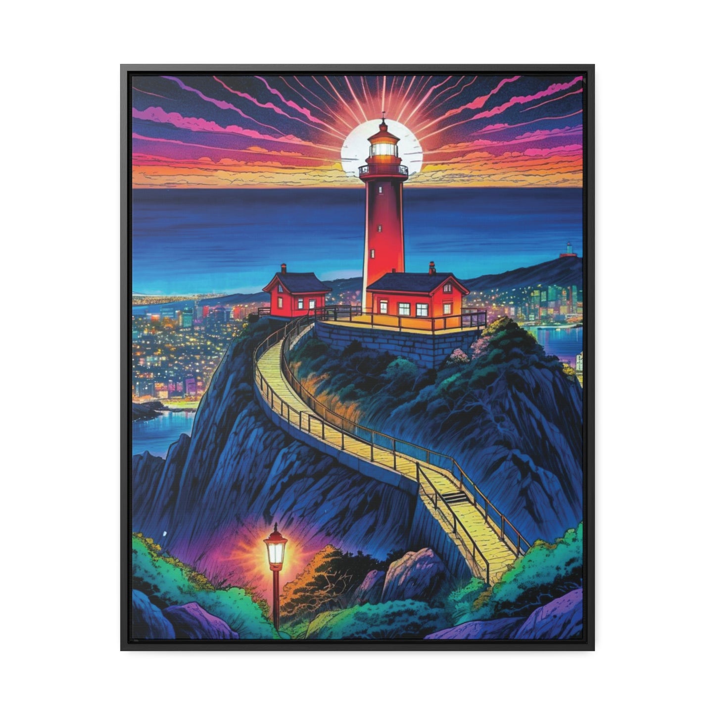 The Cliff Lighthouse 2 - Framed Wall Art