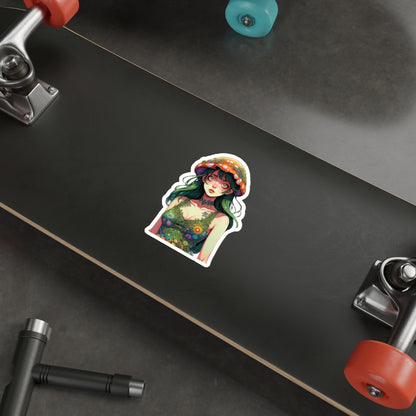 Mushroom Girl V4 Good Vibes Die-Cut Stickers