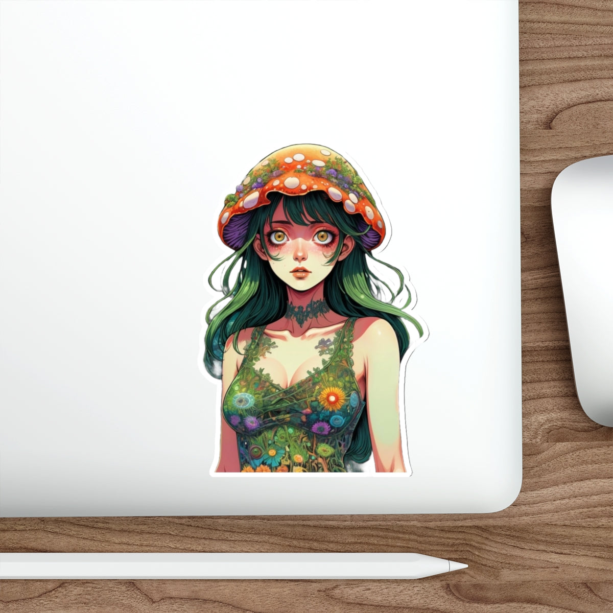 Mushroom Girl V4 Good Vibes Die-Cut Stickers