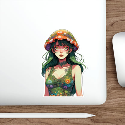 Mushroom Girl V4 Good Vibes Die-Cut Stickers