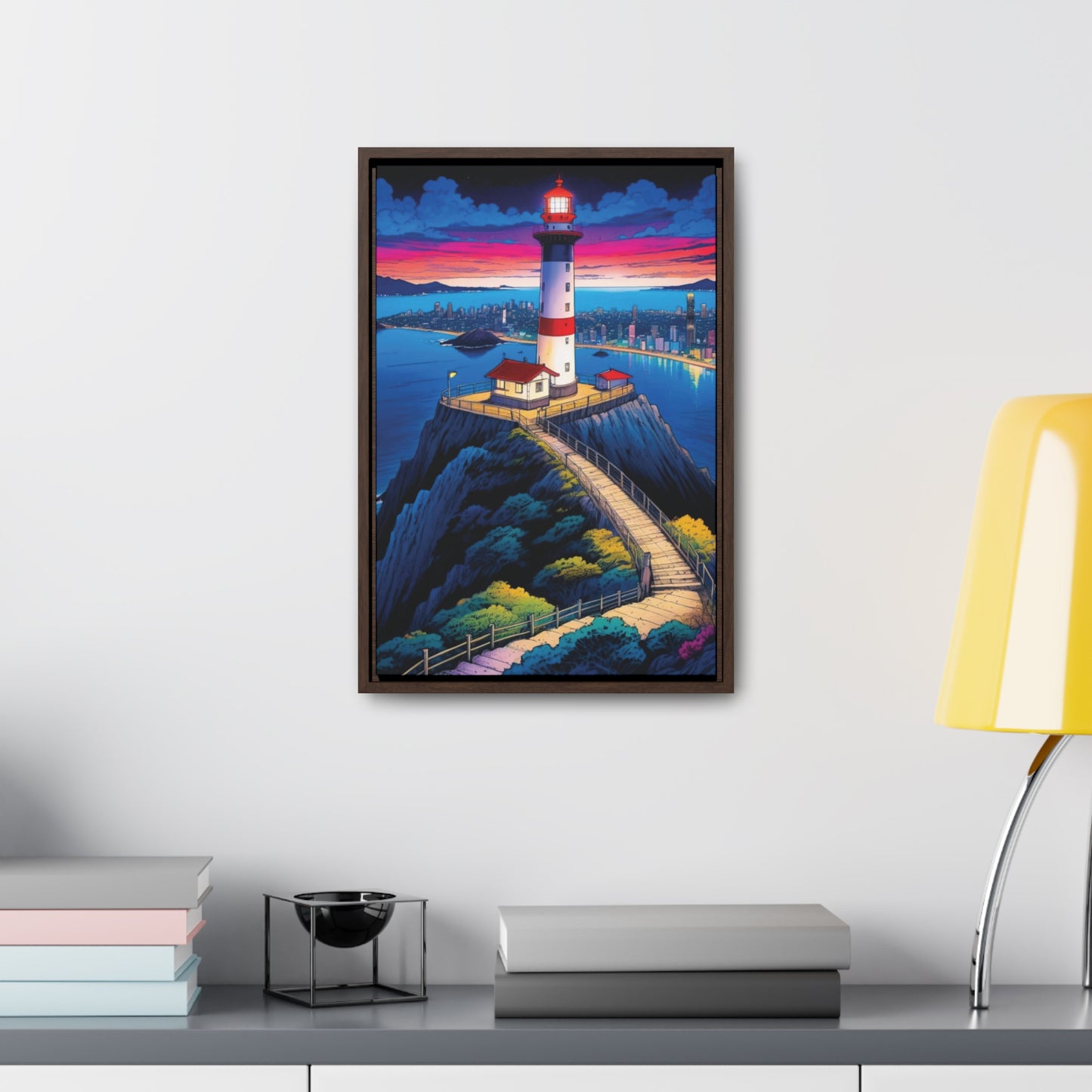 The Cliff Lighthouse 6 - Framed Wall Art