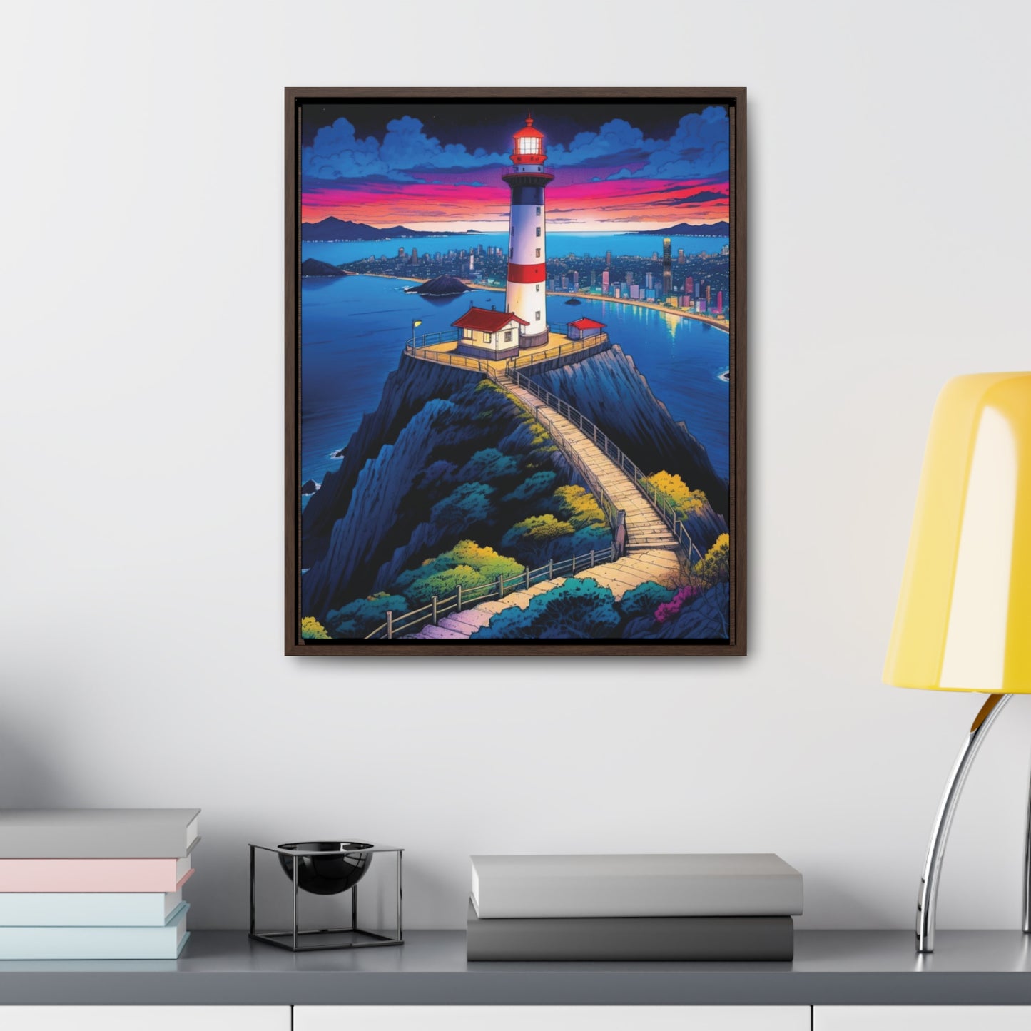The Cliff Lighthouse 6 - Framed Wall Art