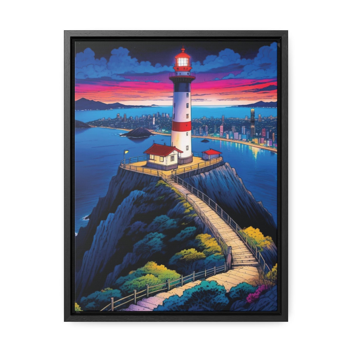 The Cliff Lighthouse 6 - Framed Wall Art