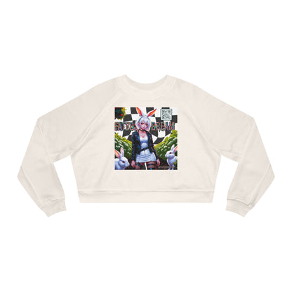 Black and White Checkered Daydream Cropped Fleece Pullover