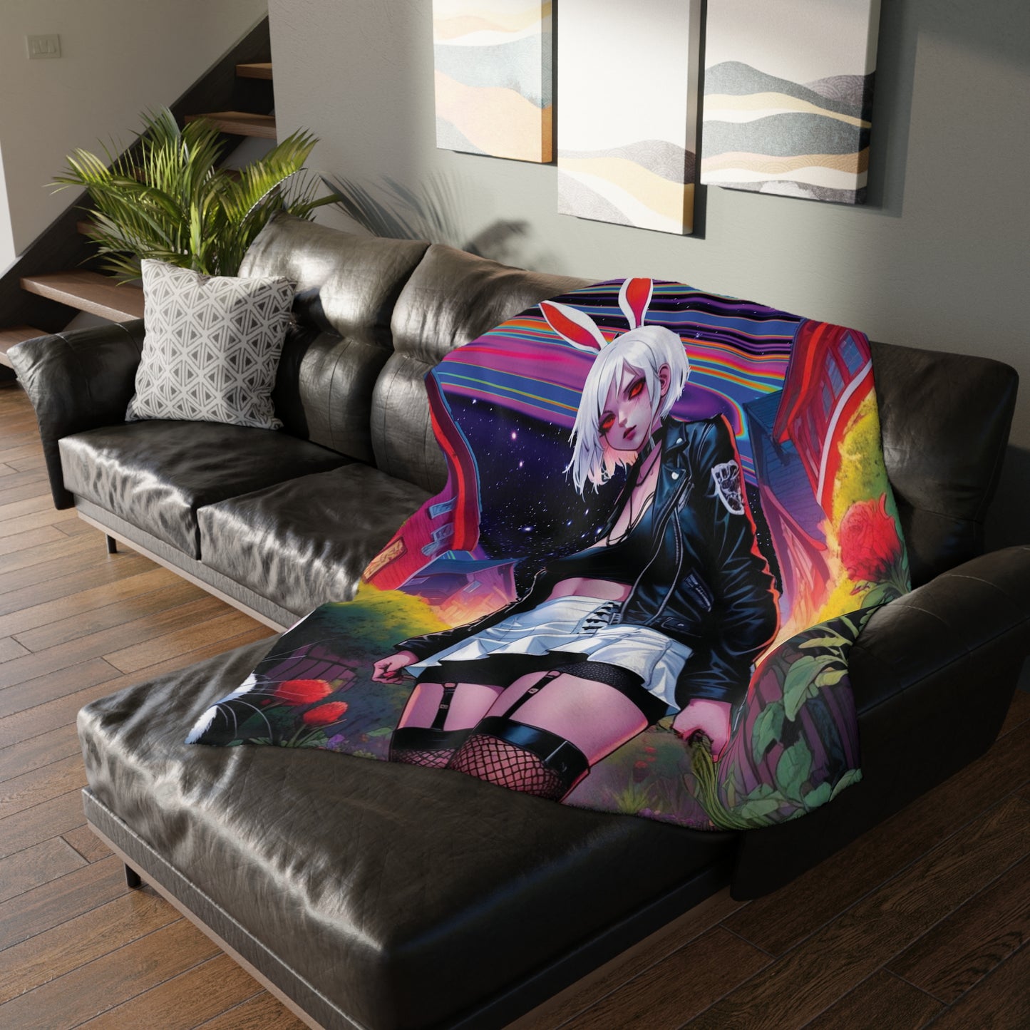 Far Out The Hare - Daydream - Double Sided Print Artwork Microfiber Blanket