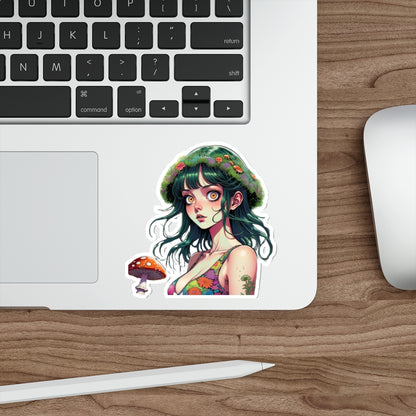 Mushroom Girl V6 Good Vibes Die-Cut Stickers