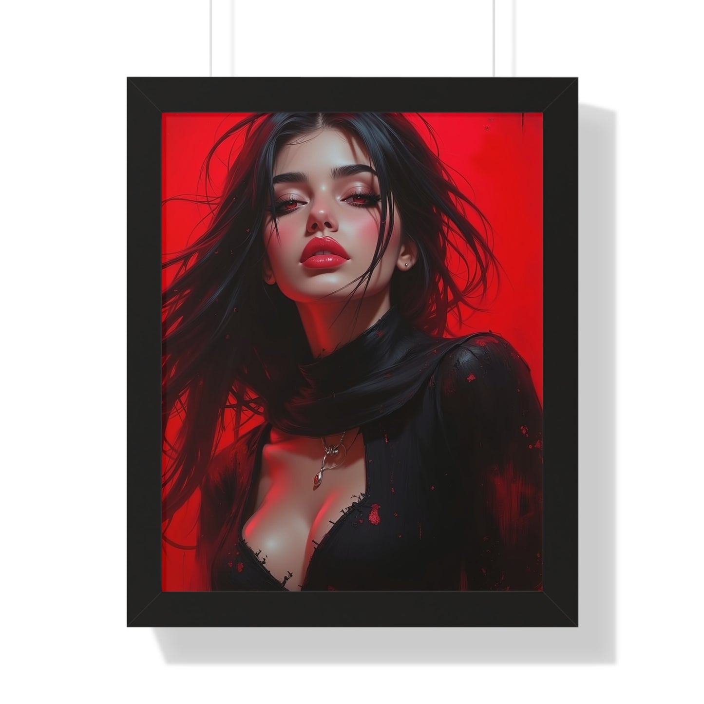 Lily Bite Framed Vertical Poster