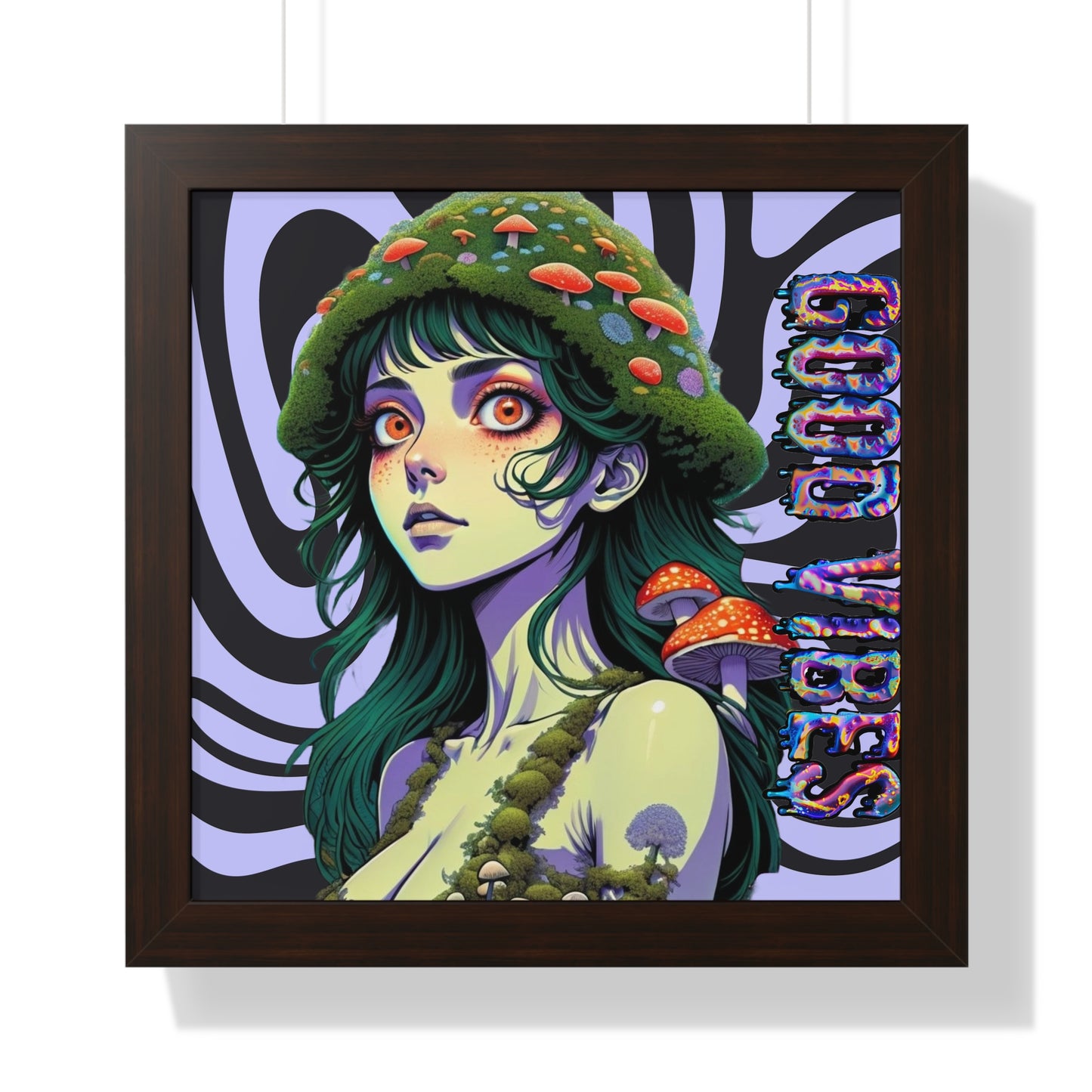 Good Vibes Mosshead - Framed Vertical Poster