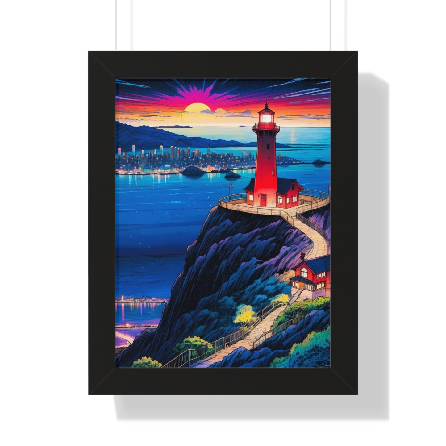 Guide Us Cliff 7 Framed Vertical Poster