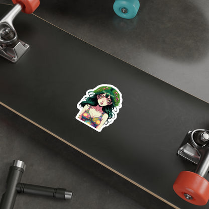 Mushroom Girl V9 Good Vibes Die-Cut Stickers