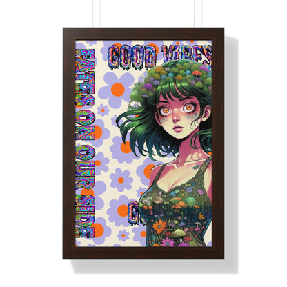 Good Vibes Flower Power - Framed Vertical Poster