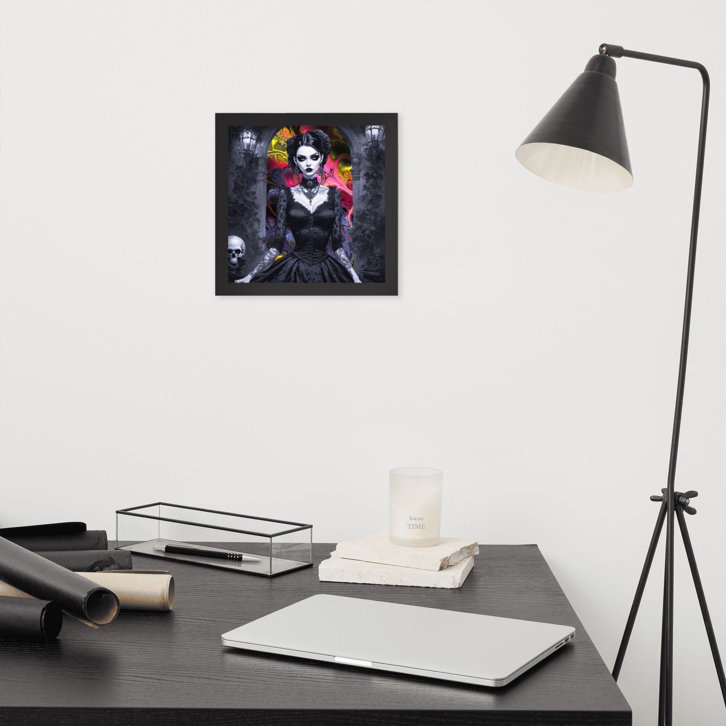 BW Marble V15 Framed Poster