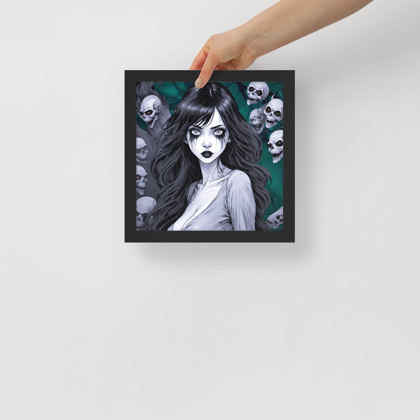 BW Marble V11 Framed Poster