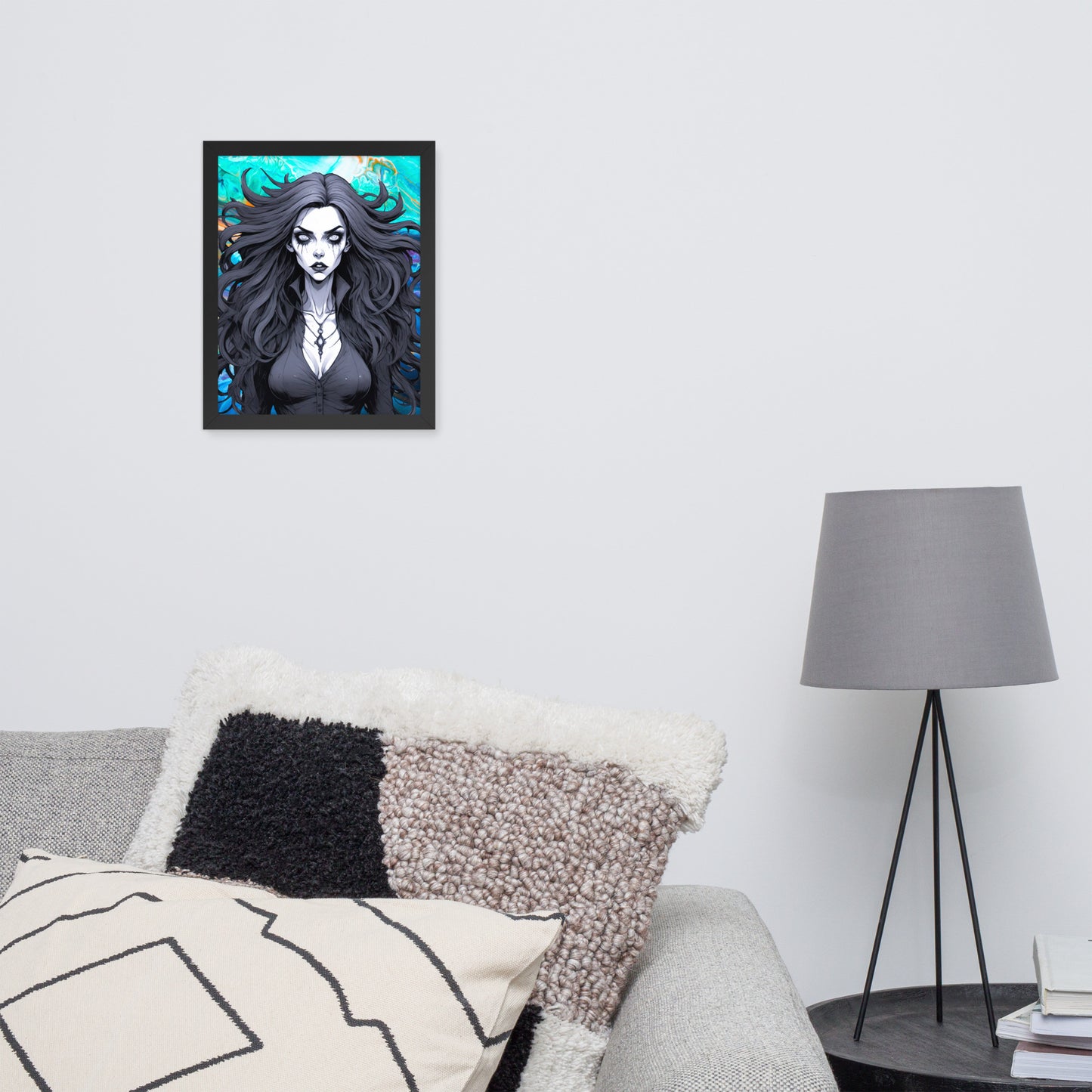 BW Marble V28 Framed Poster