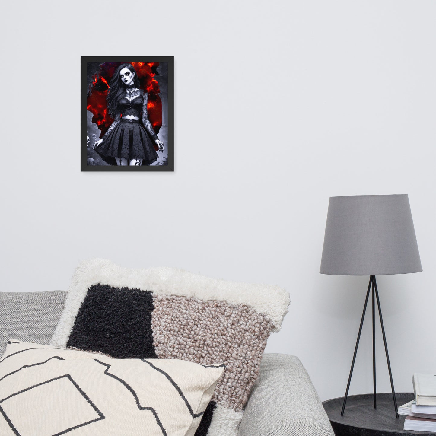 BW Marble V16 Framed Poster