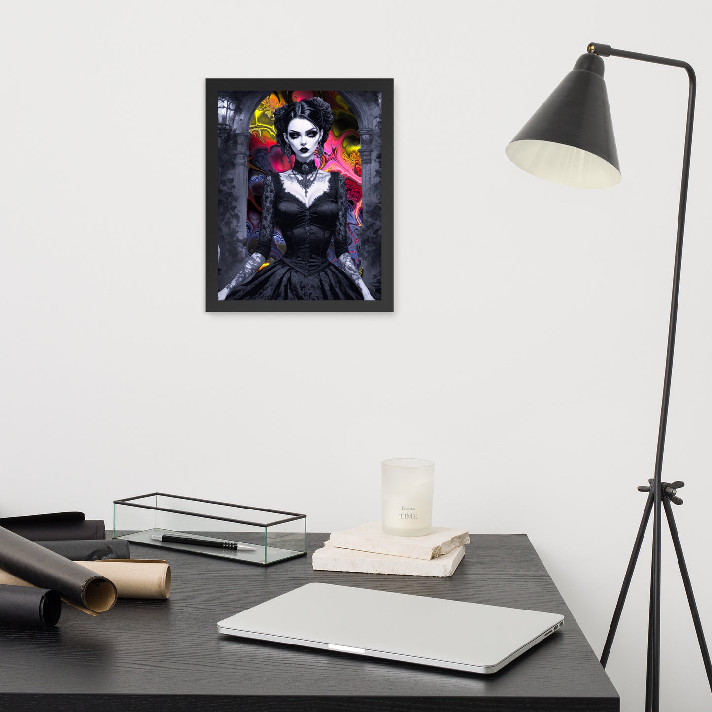BW Marble V15 Framed Poster