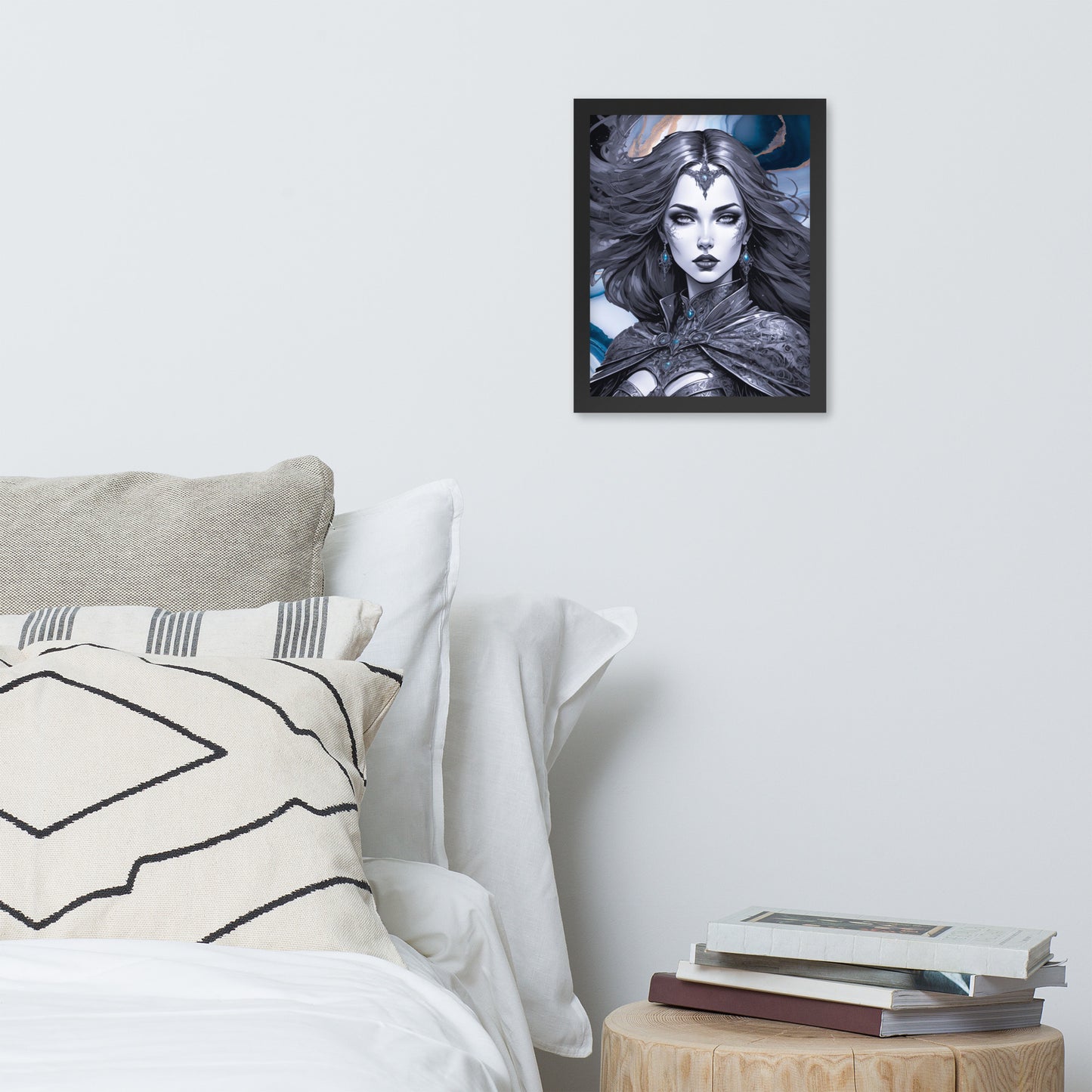 BW Marble V13 Framed Poster