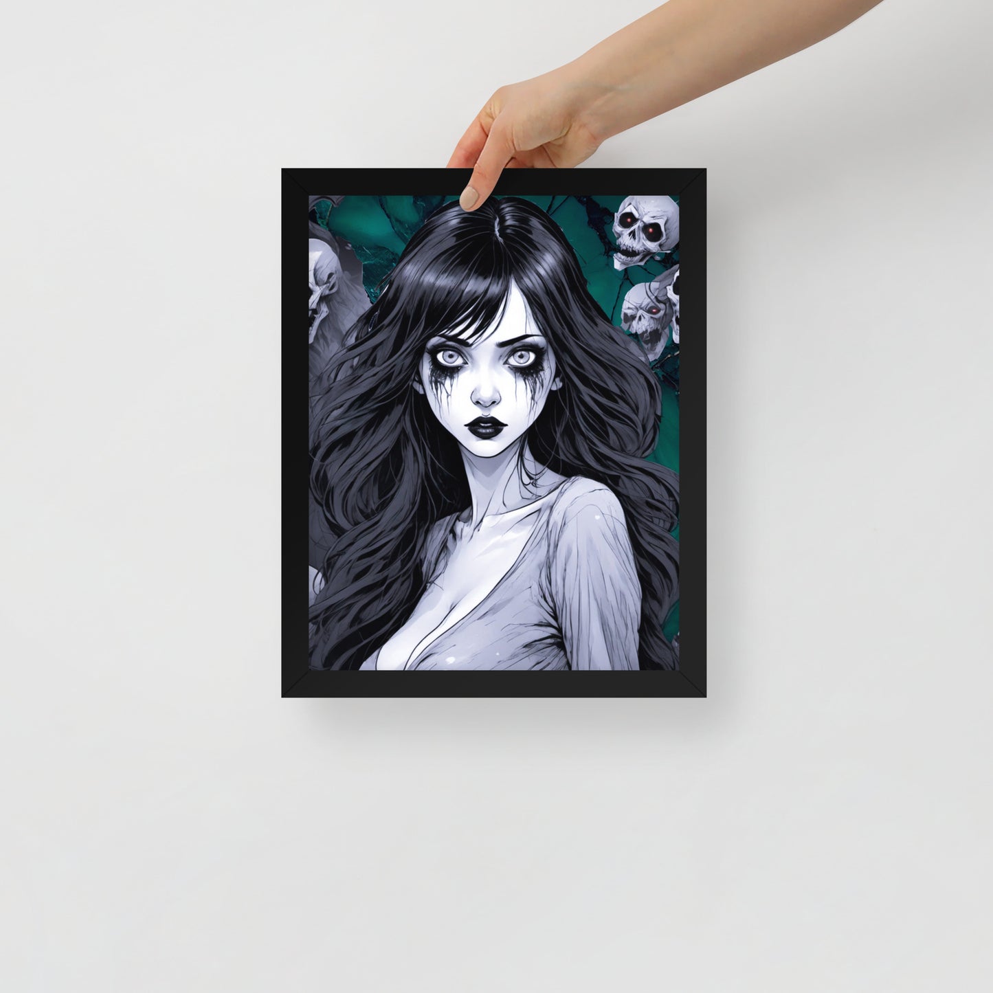 BW Marble V11 Framed Poster