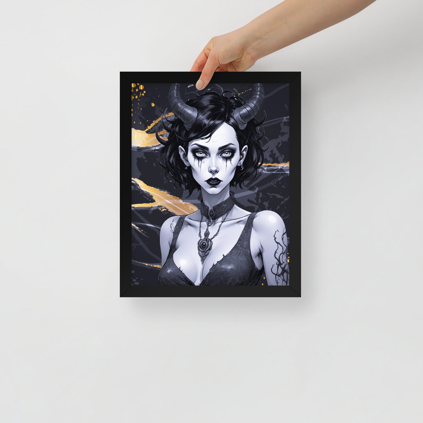 BW Marble V9 Framed Poster