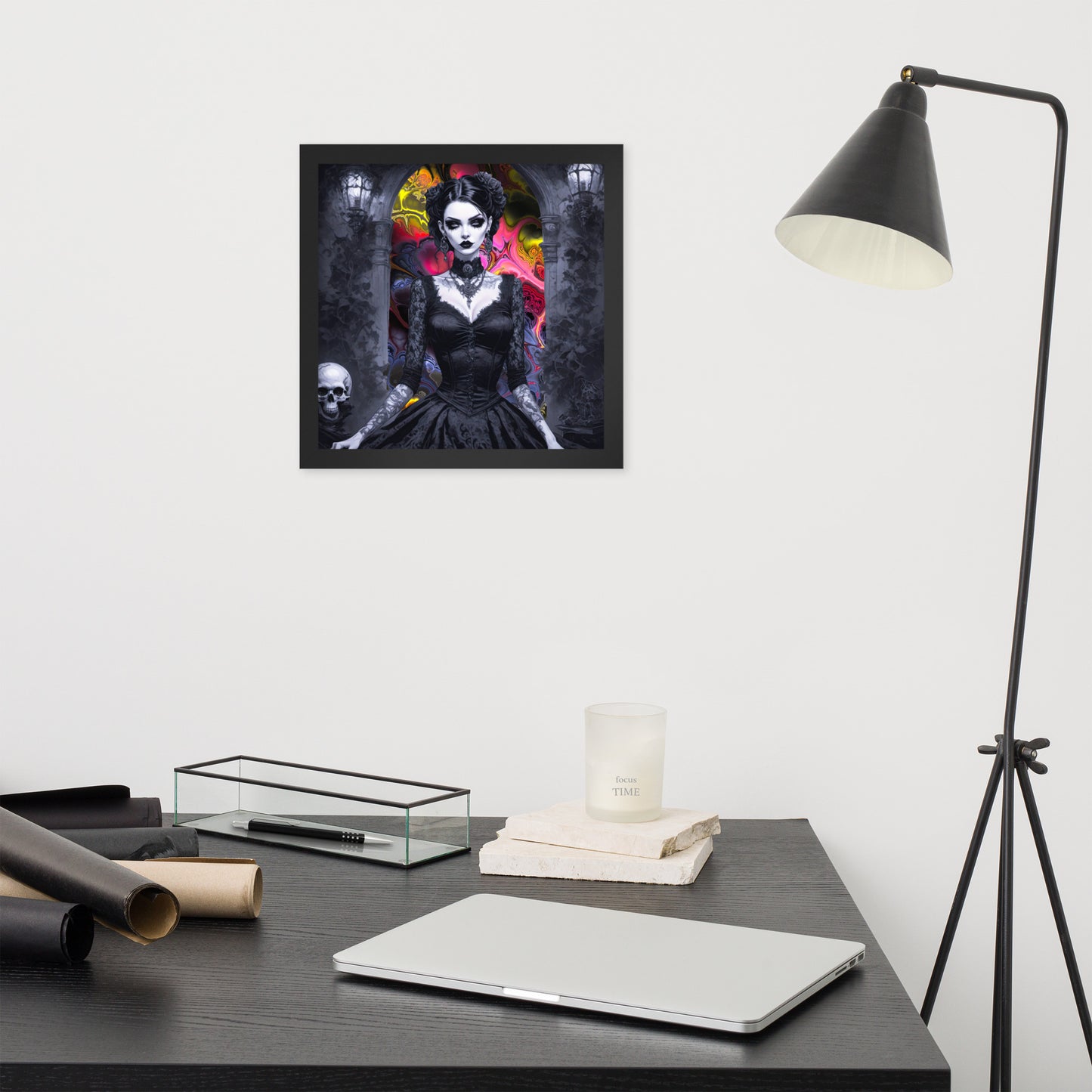 BW Marble V15 Framed Poster