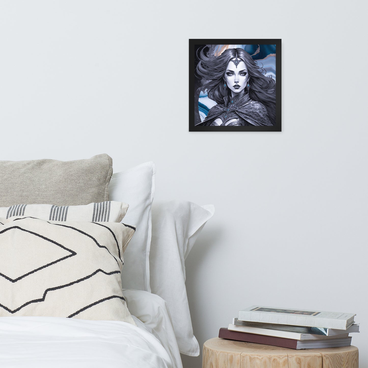BW Marble V13 Framed Poster