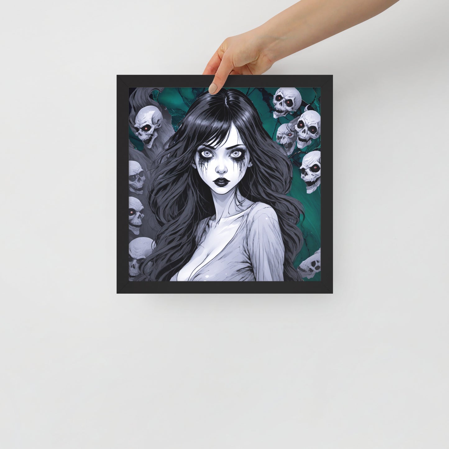 BW Marble V11 Framed Poster