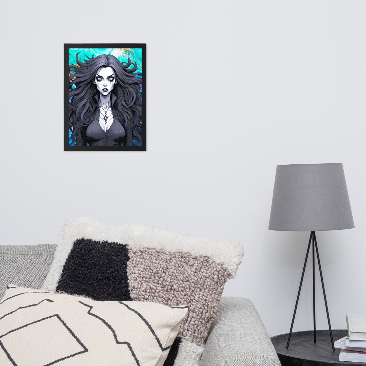 BW Marble V28 Framed Poster