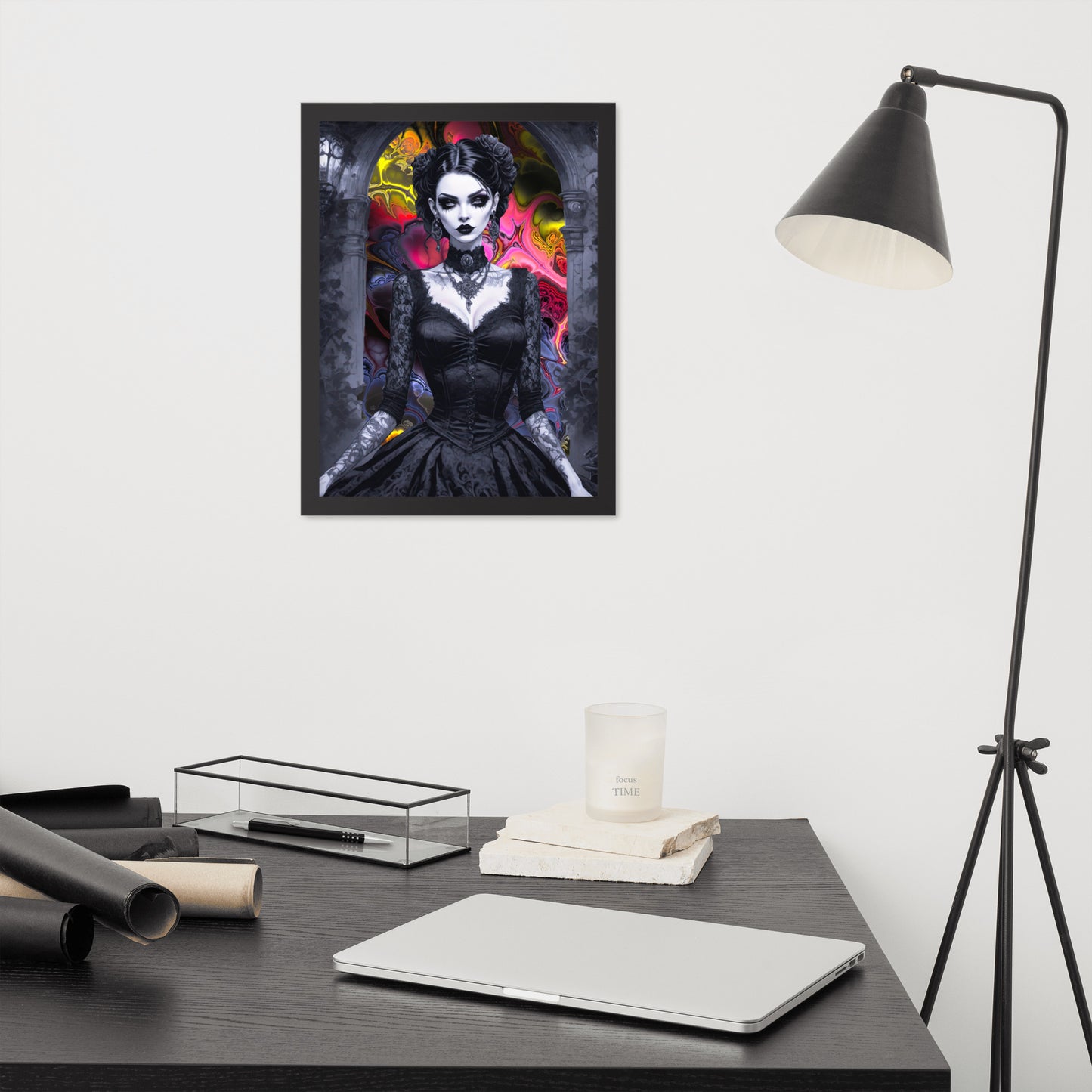 BW Marble V15 Framed Poster
