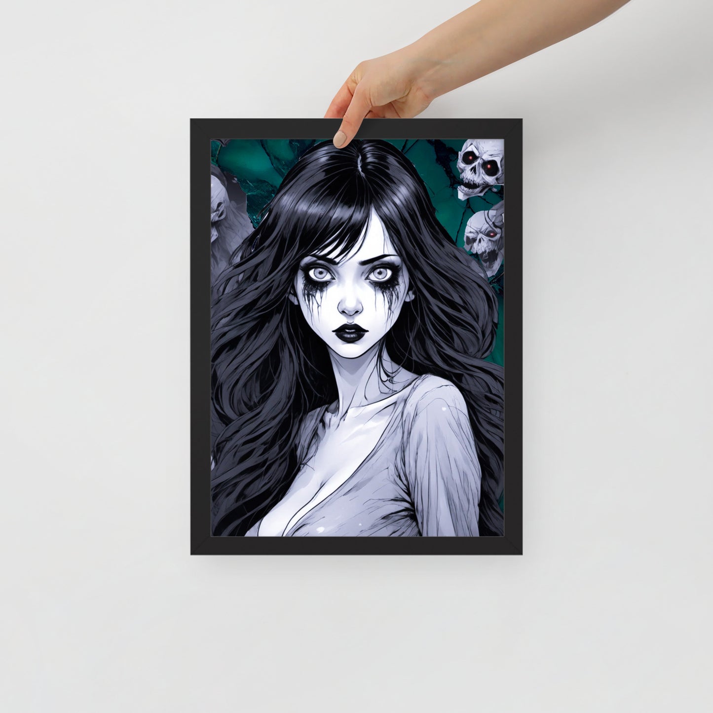 BW Marble V11 Framed Poster