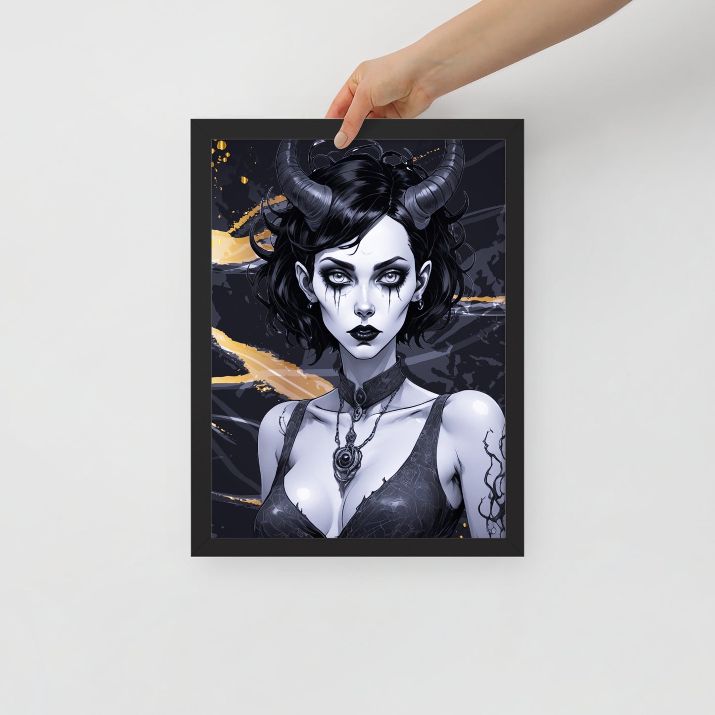 BW Marble V9 Framed Poster