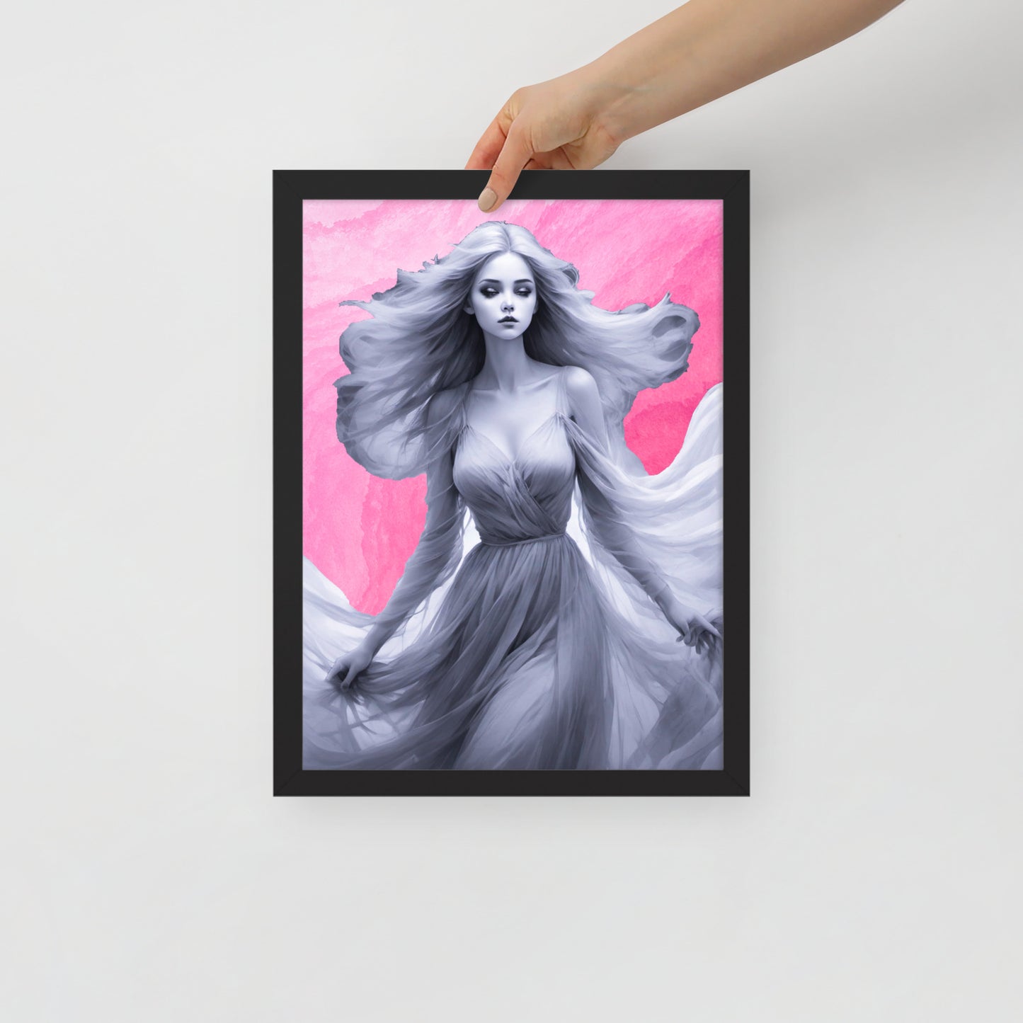BW Marble V8 Framed Poster