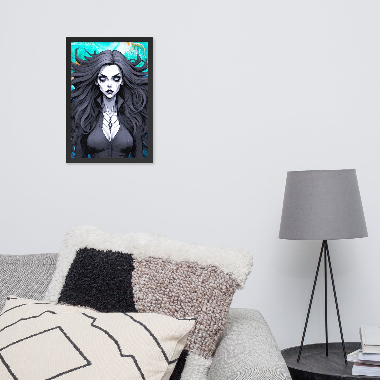 BW Marble V28 Framed Poster