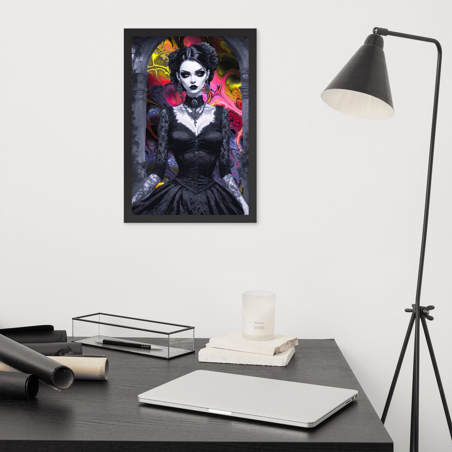 BW Marble V15 Framed Poster