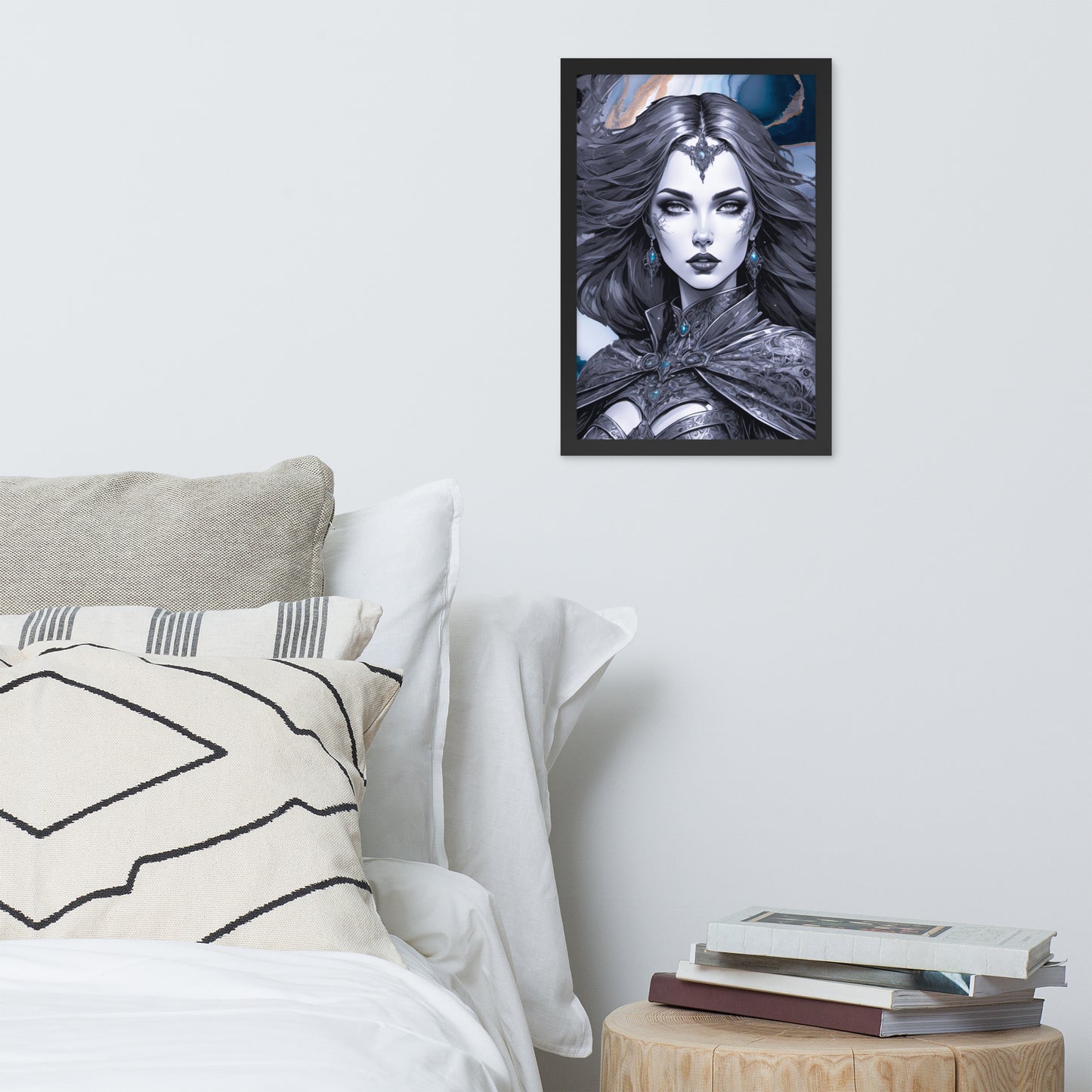 BW Marble V13 Framed Poster