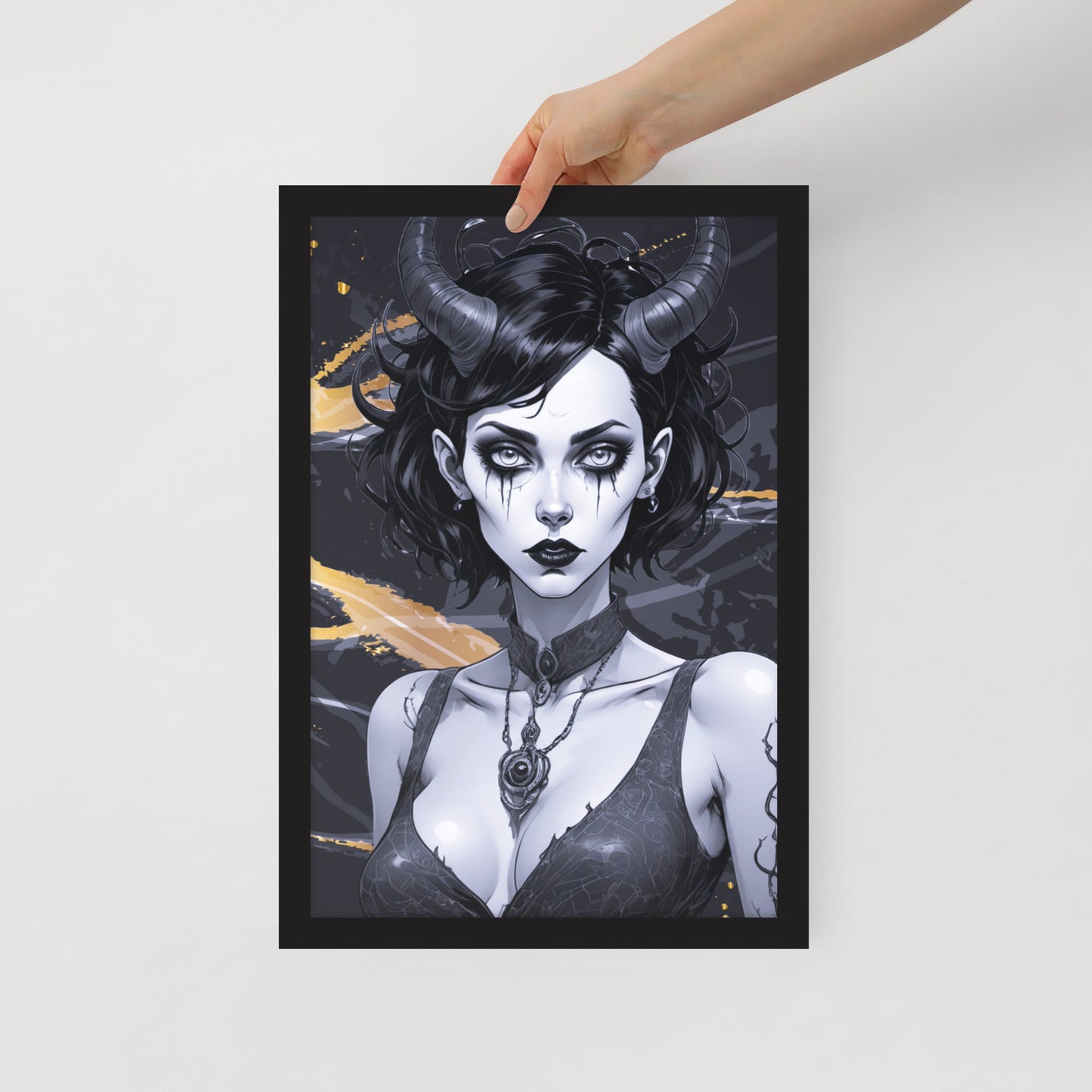 BW Marble V9 Framed Poster