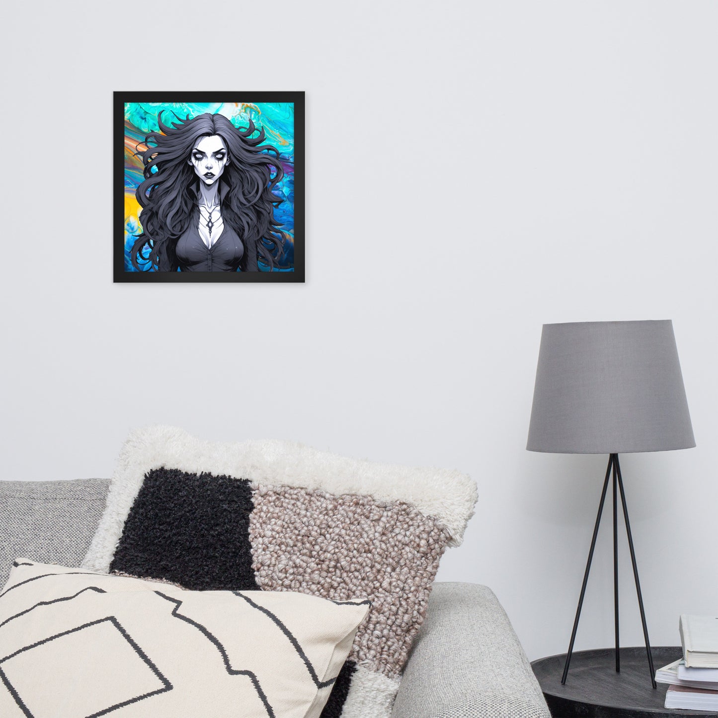 BW Marble V28 Framed Poster