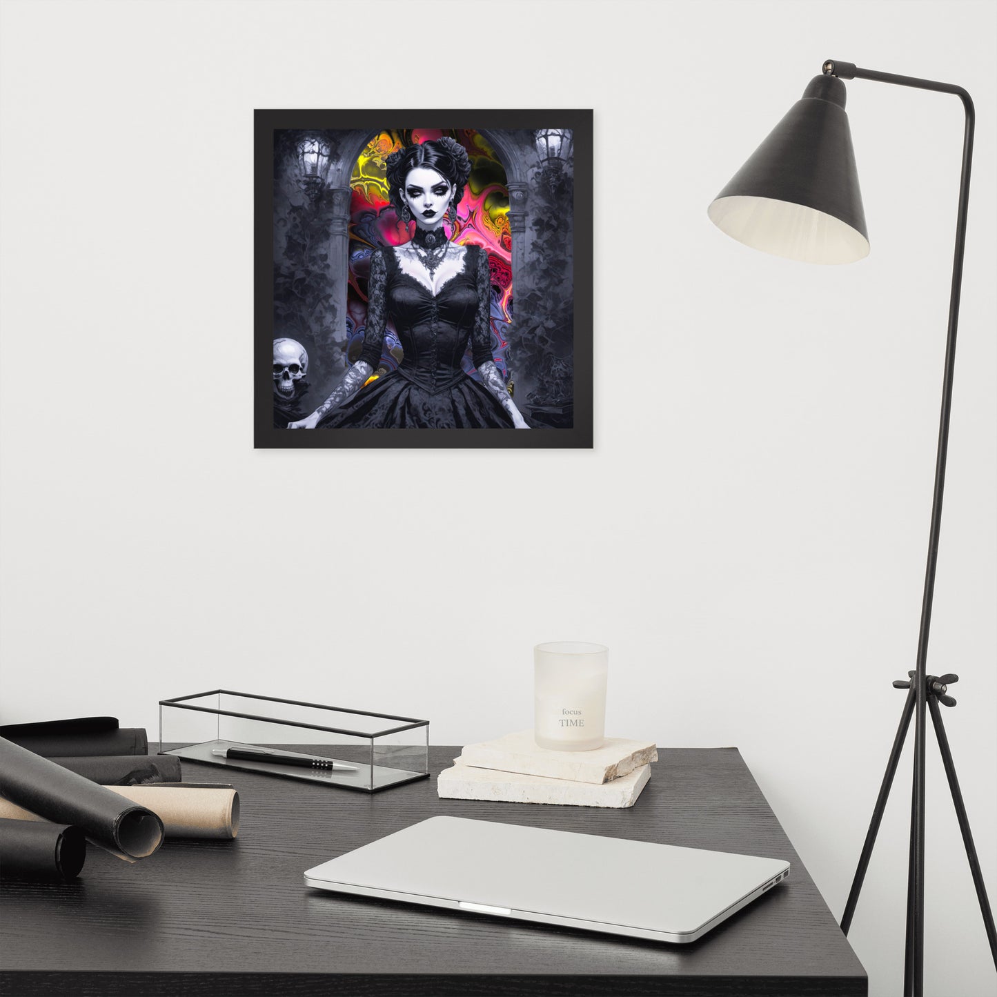 BW Marble V15 Framed Poster