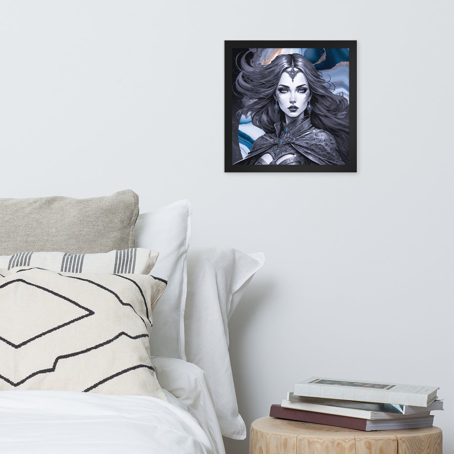 BW Marble V13 Framed Poster